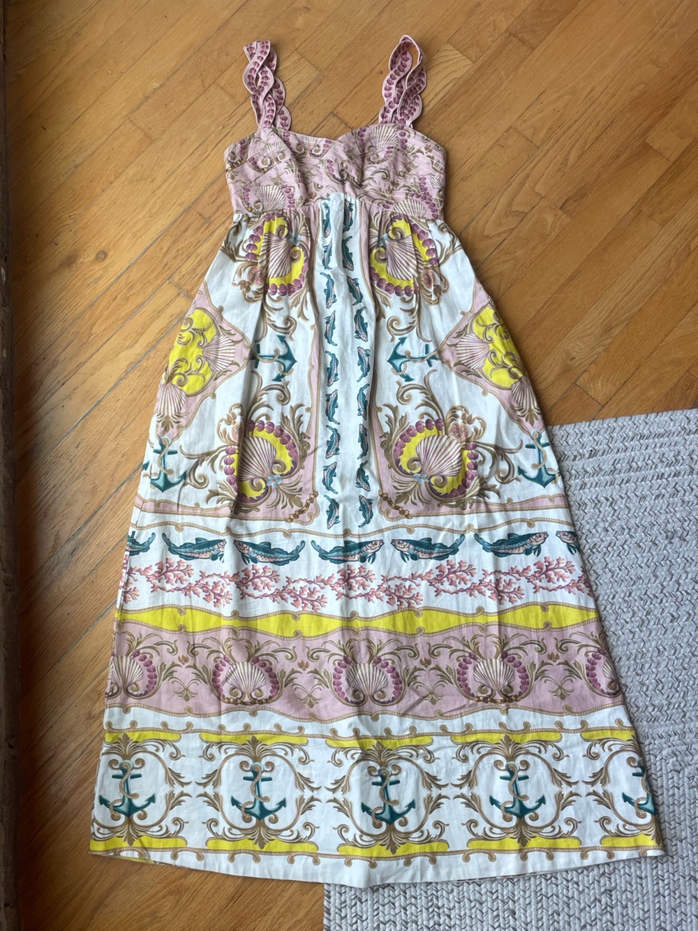FARM Rio Maritime Magic Linen Blend Maxi Dress